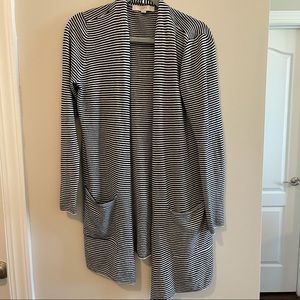Loft size Medium Strioed Cardigan Sweater Navy
